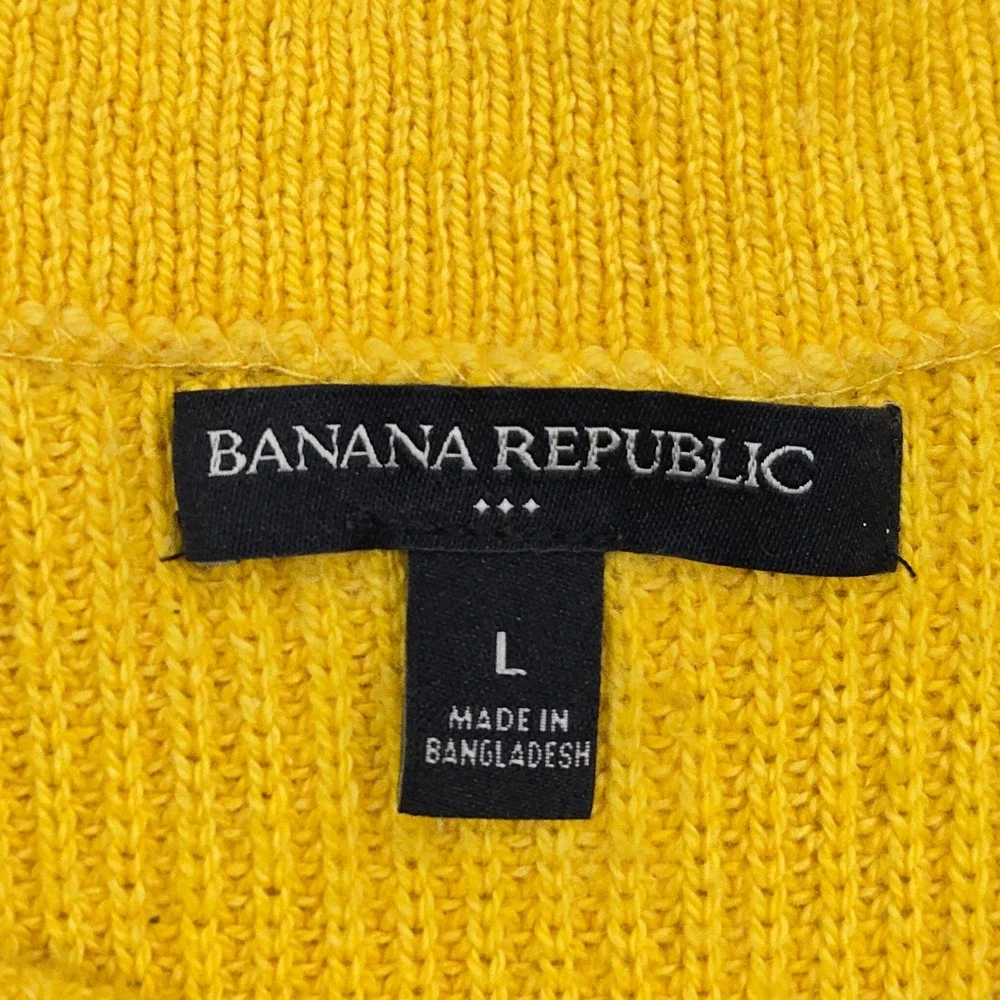 Banana Republic Women's L Yellow Ribbed Knit Boatneck Sweater